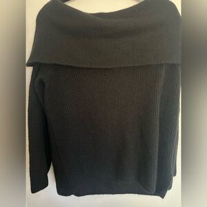 H & M off the shoulder black knit sweater